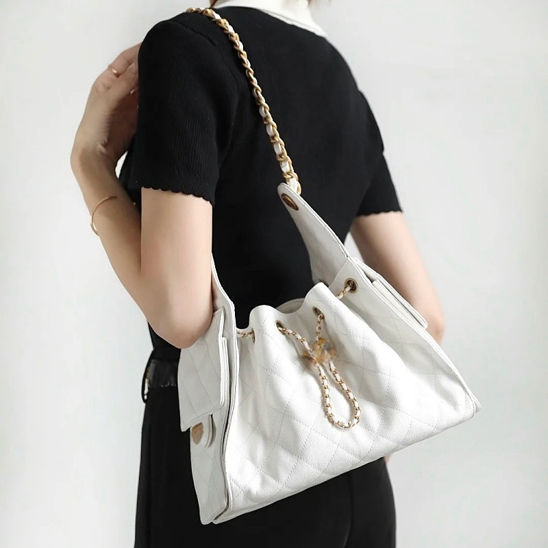 10A brand new mirror quality designer bag Hobo 25C Bag women's shopping bag calf leather evening dress quilted bag luxury handbag diagonal shoulder chain bag AAA