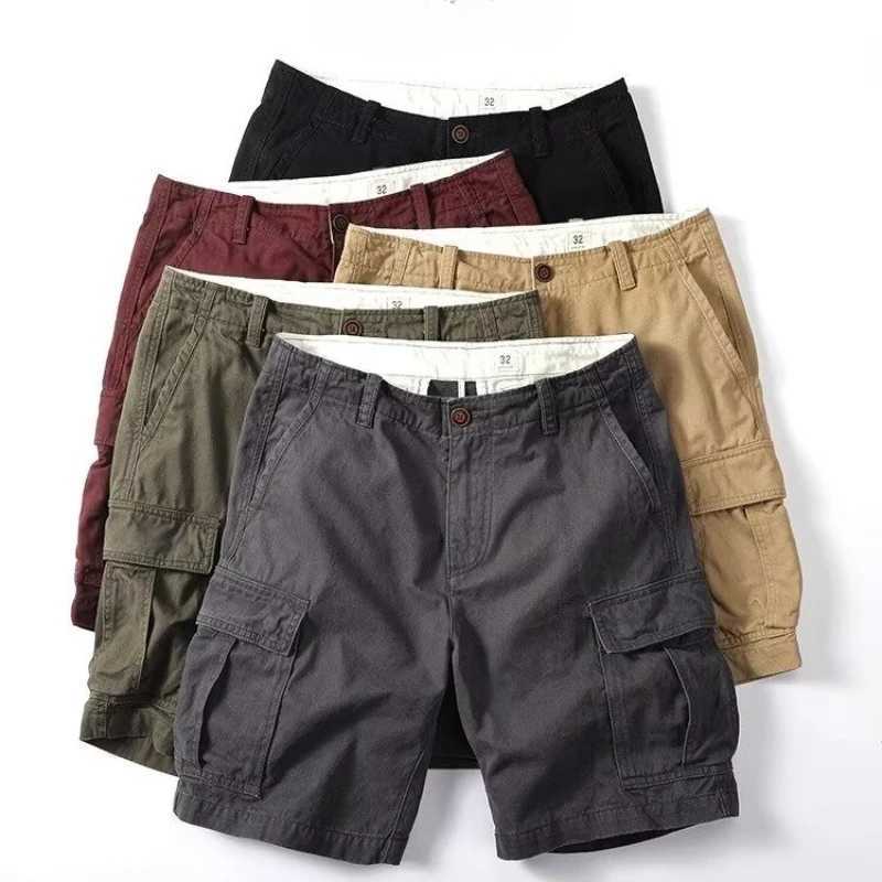 Cotton Men Shorts Cargo Shorts Versatile Shorts for Daily Travel Twill Solid Color Short Pants Summer High Quality Sweatpants W250621