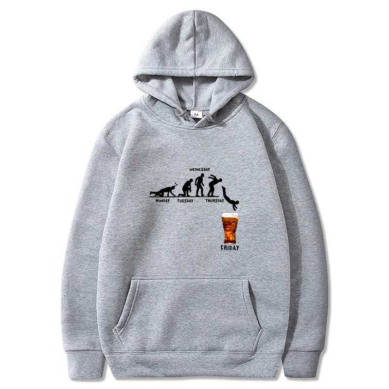 Monday To Friday Beer Hoodies Men Fashion Long Sleeve Sweatshirts Women Casual Harajuku Streetwear Hoody Pullovers Sweatshirts XJ250621