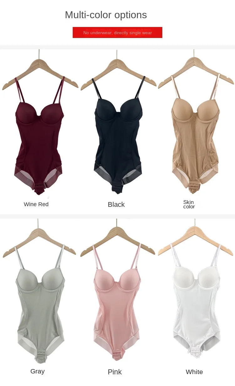 Underwire White Bodysuit Women Shapers Stretch Solid Color Silky Underwear Shapewear 250617