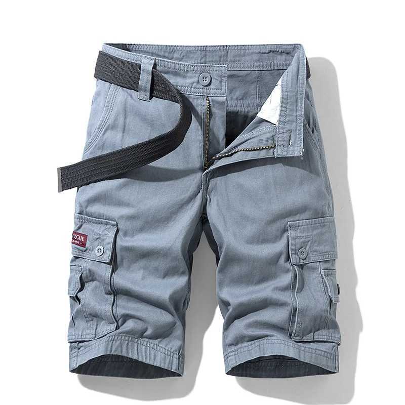 2025 Summer Men Shorts Fashion Plaid Beach Shorts Mens Casual Shorts Military Short Pants Male Bermuda Cargo Overalls No Belt W250621