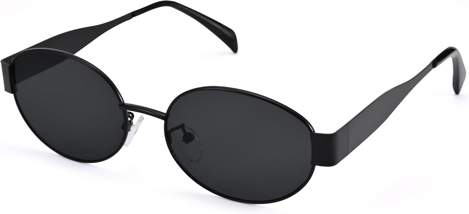 Designer sunglasses Retro Oval Sunglasses for Women Men - Trendy Gold Sun Glasses - Fashion Metal Frame Shades