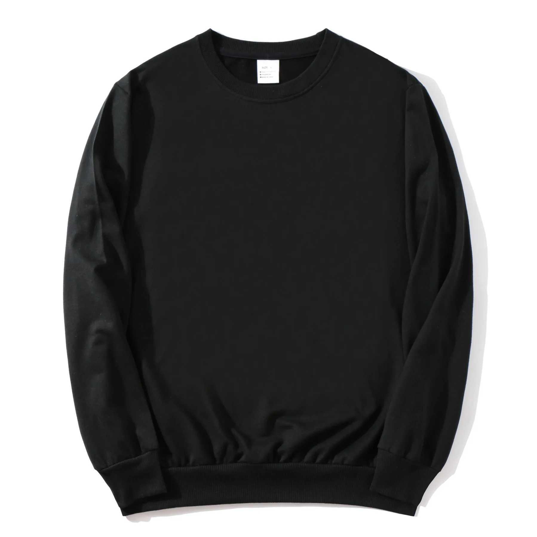 2025 Brand New 100% Cotton Mens Sweatshirt O-Neck Pullover Thin Men Hoodless Sweatshirts Casual Solid Color For Men Sweatshirt XJ250714