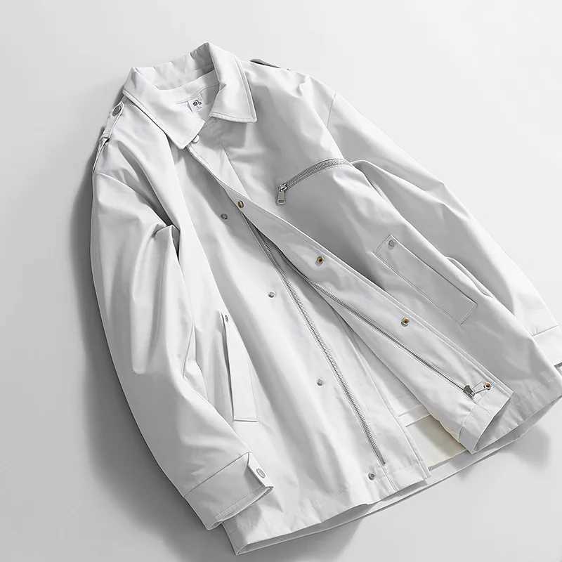 2025 Spring Stand Collar Mens Casual Jacket Trench 8xl 7xl 6xl Plus Size Korean Fashion Outerwear Windbreaker Oversized Coat XJ250621