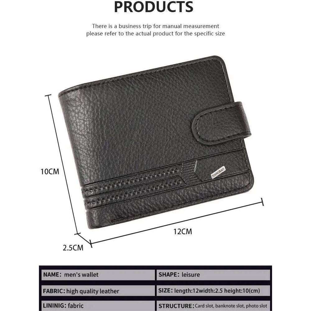 Men's Slim Bifold Wallets Leather Multiple Card Holder Purses Driver License ID Windows Man Short Wallet with Coin Pouch