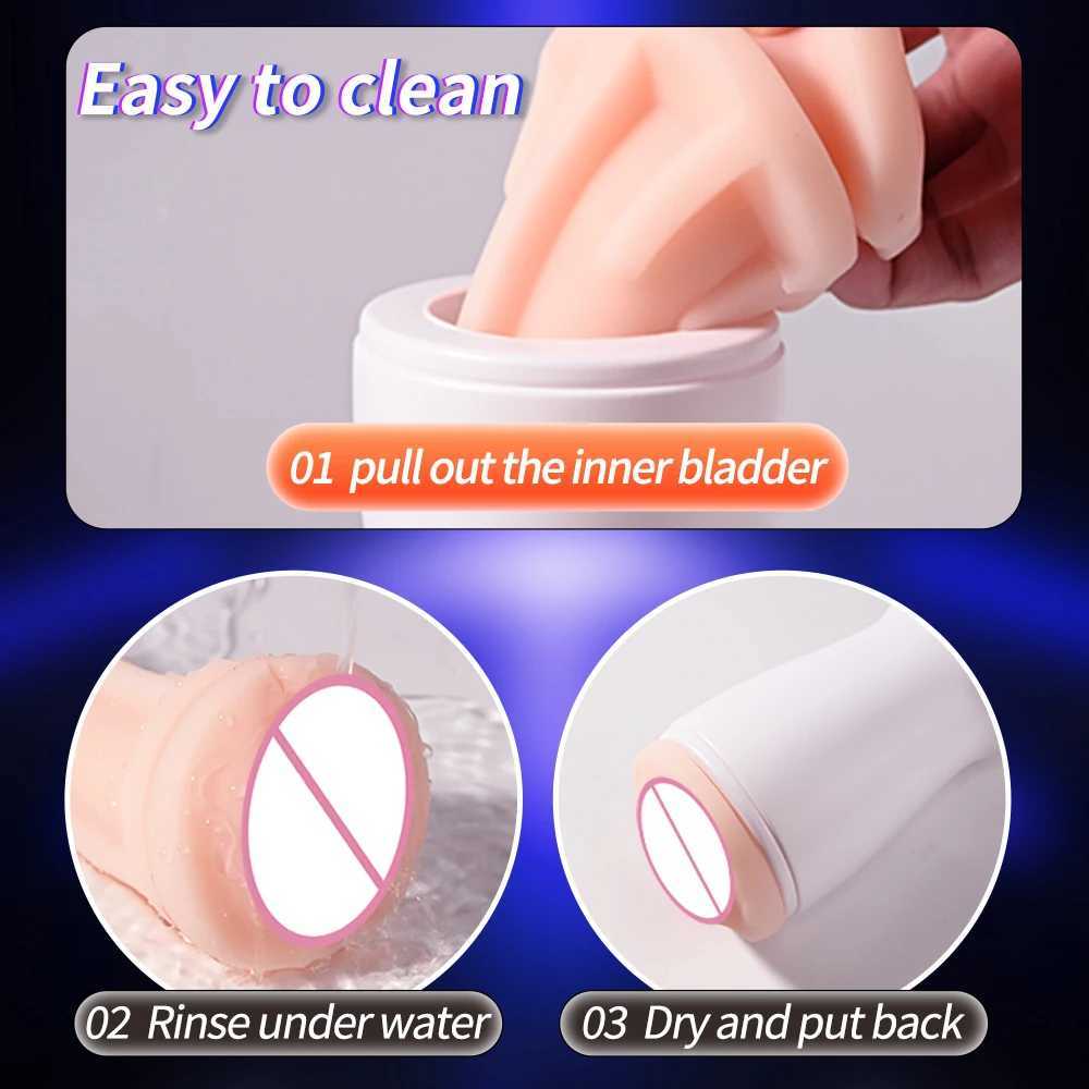 Realistic Vagina Sex Toys Scrotum Stimulator Safe Silicone Vaginal Male Masturbator Soft Pocket Pussy Male Blowjob Cup Sex Toys W250621