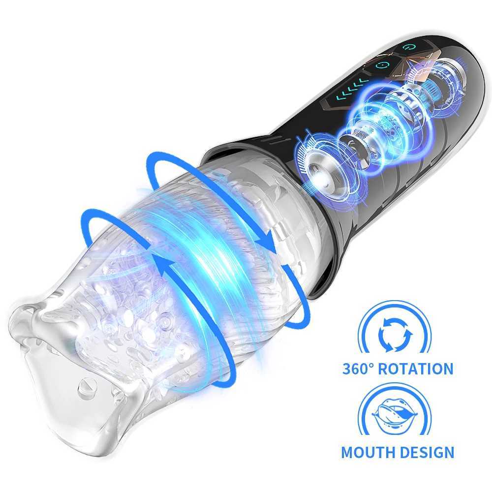 Masturbator Cup Automatic Rotating Delay Ejaculation Glans Trainer Vagina Penis Pump Sleeve Vibrator For Men Adult Toys Male W250621