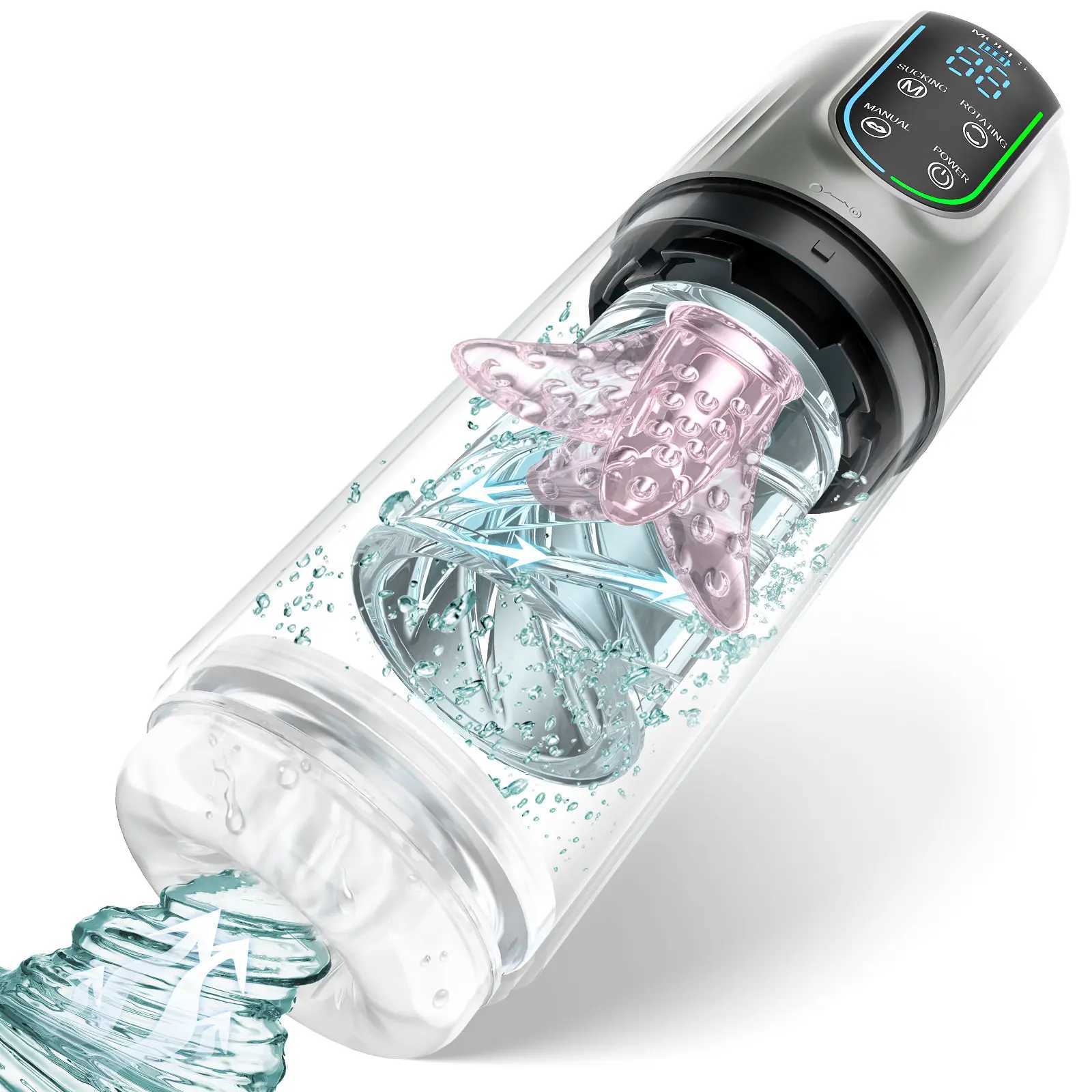 Mens Electric Masturbation Device Automatic Sucking Male Penis Exercise Electric Telescopic Adult Products W250621