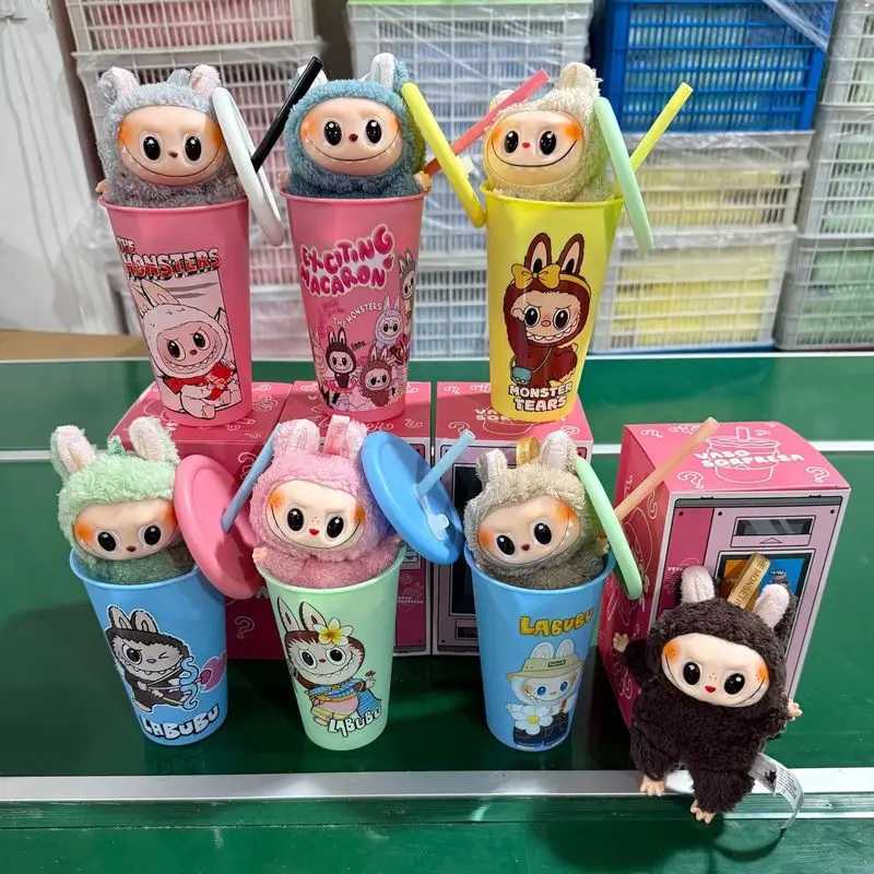 Labubu Glue Doll Blind Box Macaron Cup Ornament Surprise Toy Gift for Kids and Collectors Action Figure Collection Z250620