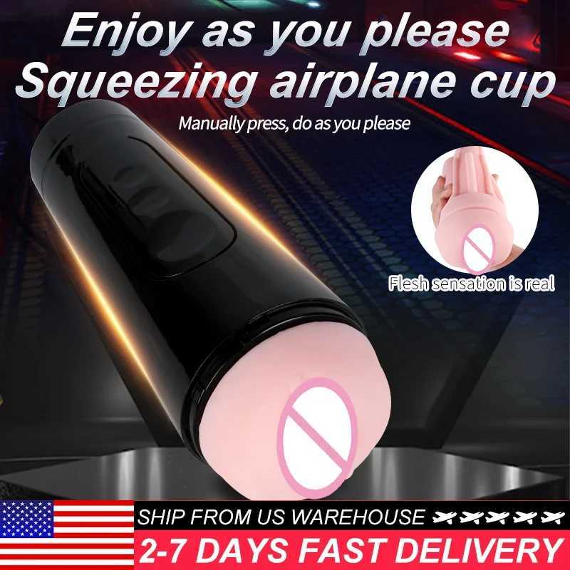 Simulation Pussy Glans Workout Masturbation Cup Manual Retractable Airplane Cup Vagina Toy Sex Masturbator Adult Sex Toys W250621