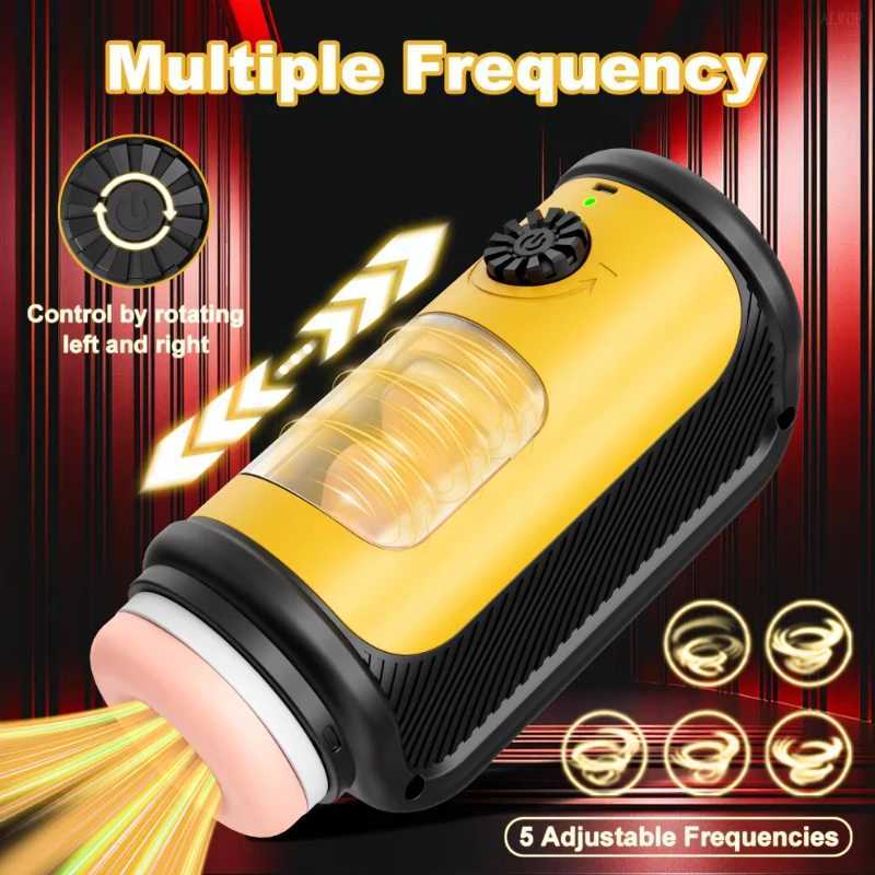 Automatic Telescopic Male Masturbator 3-frequency Vibration Removable Washable Heated Adjustable Speed Aircraft Cup Adult Products W250621
