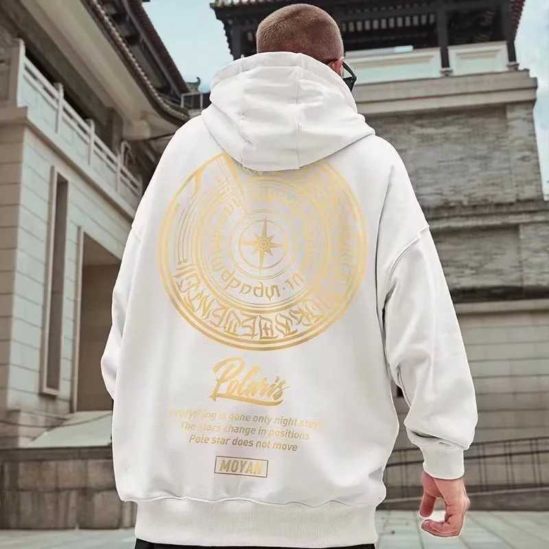 M-8XL Cross Plate American Street Personality Hoodie Autumn/Winter Mens Loose Plus Size Hoodie Fashion Pullover Couple Clothing XJ250621