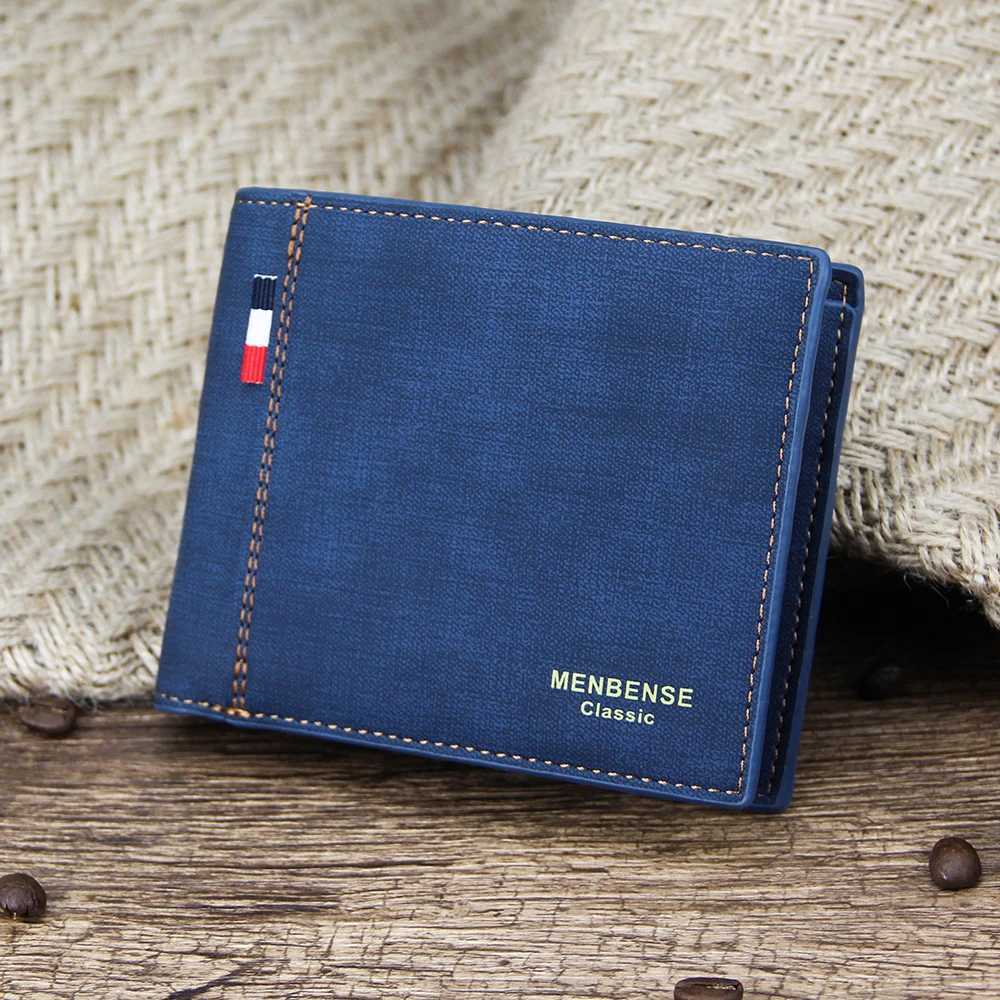 PU Leather Mens Wallet Short Card Holder Purse for Male Portable Men Billfold Short Wallets Vintage Cardholder Z250621