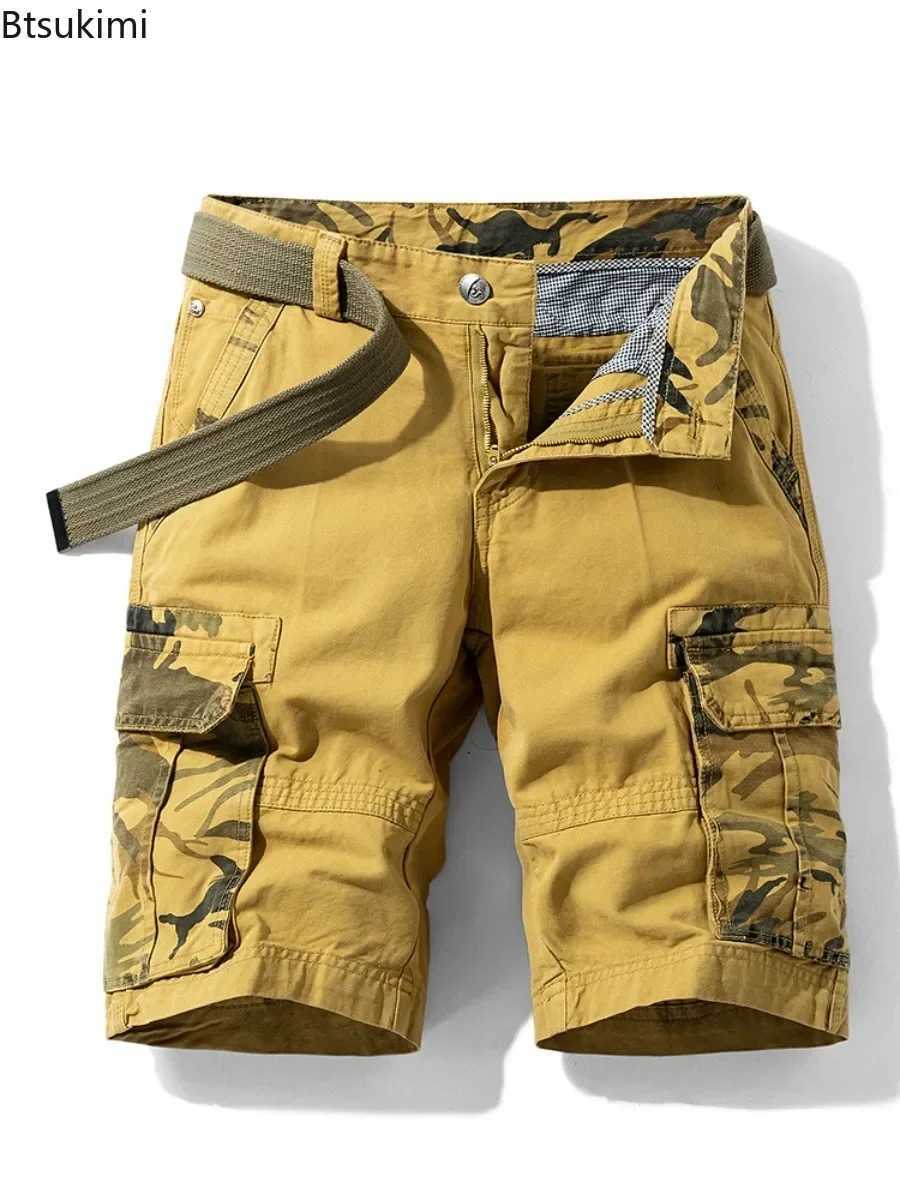 Summer Fashion Tooling Shorts for Men Casual Loose Cargo Shorts Outdoor Sport Pants Men Versatile Straight Cotton Short Trousers W250621