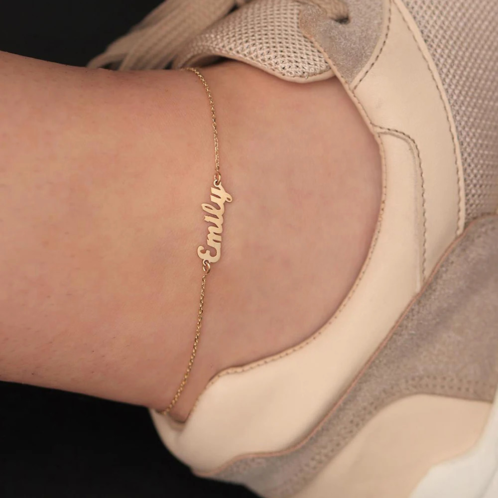 Customized Name Anklet for Women Gold Color Personalized Letter 316L Stainless Steel Jewelry Gift Support Drop 250617