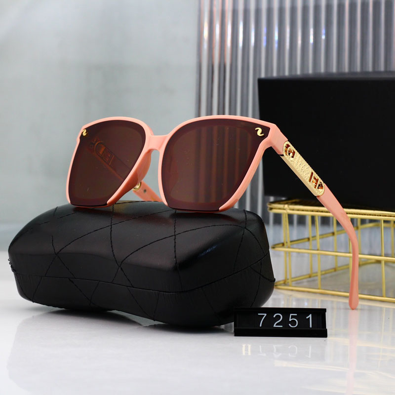 Sunglasses For Women Designer Luxury Glasses Outdoor Leisure Ladies Eyeglasses Skeleton Letters Beach Sun Glasses With Box UV400 Femme Lunette De Soleil De Luxe