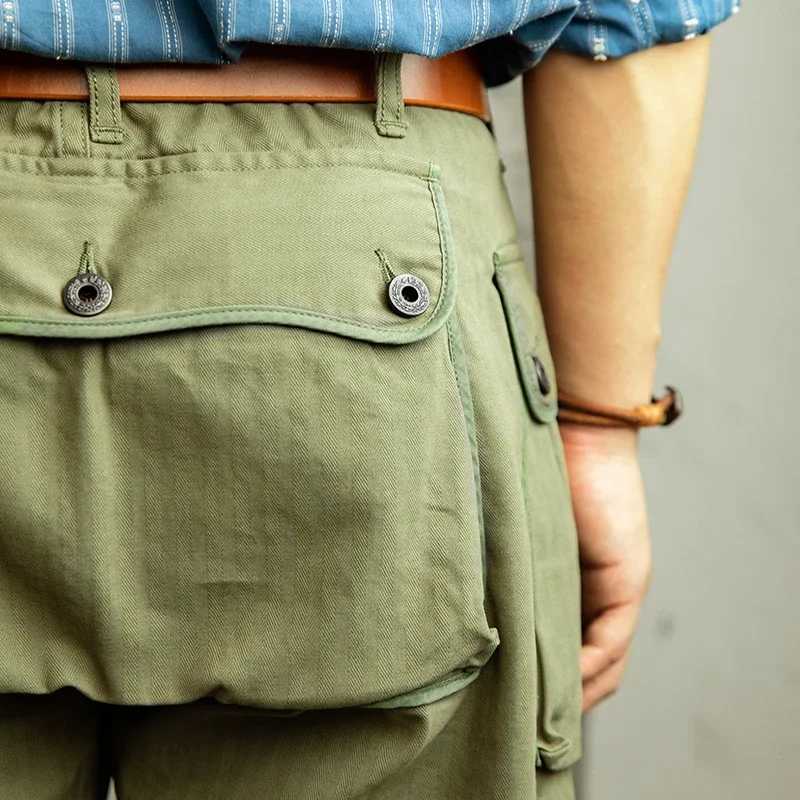 P44-0003 WW2 US Military Style 7.5oz U HBT Bermuda Mens Super Top Quality Cotton Vintage Casual Durable Stylish Cargo Shorts W250621