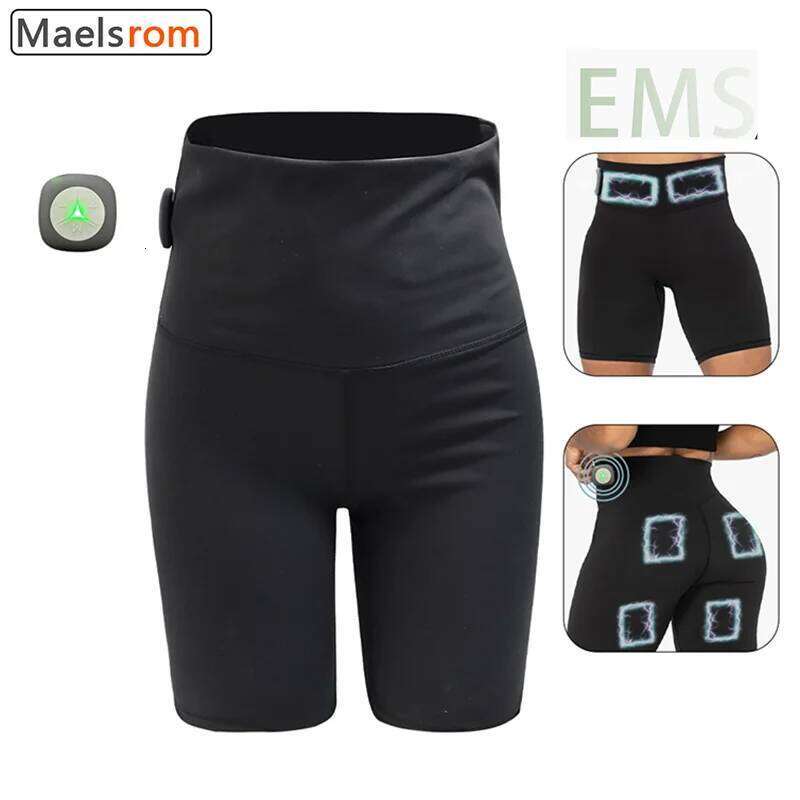 Smart Microcurrent Shaping Yoga Shorts With EMS Stimulator Rechargeable Elastic For Women Man Buttock Workout Fiess Pant