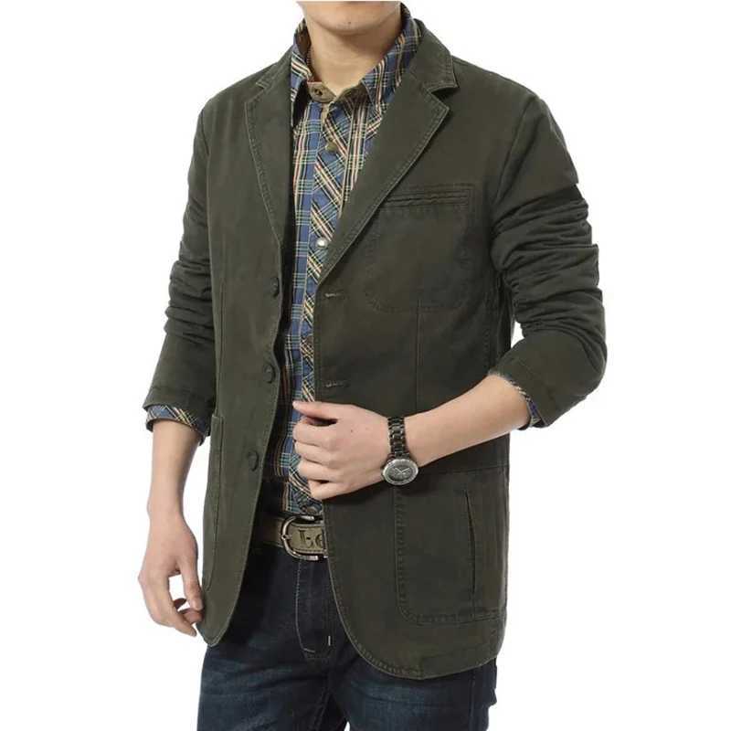 Spring And Autumn New Business Casual Slim Pure Color Jacket Cotton Denim Jacket High Quality Large Size Suit Jacket M-5XL XJ250621