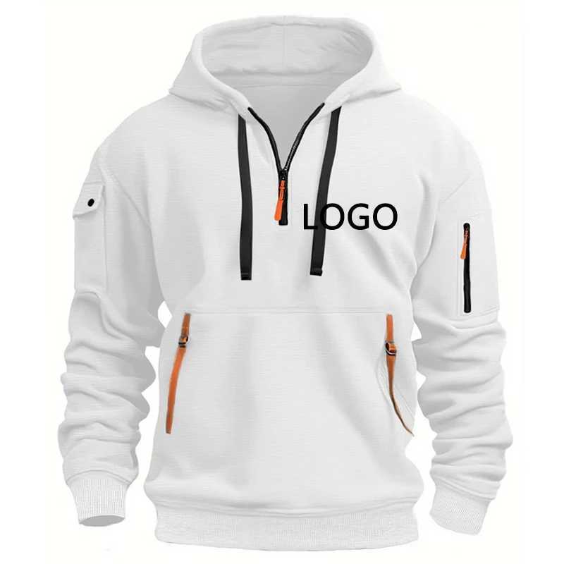 Customized Shoulder Drop Hoodies Men Leisure Sport Multi Zipper Arm Pocket Loose Sweatshirts Women Fashion Hoody Jacket Pullover XJ250621
