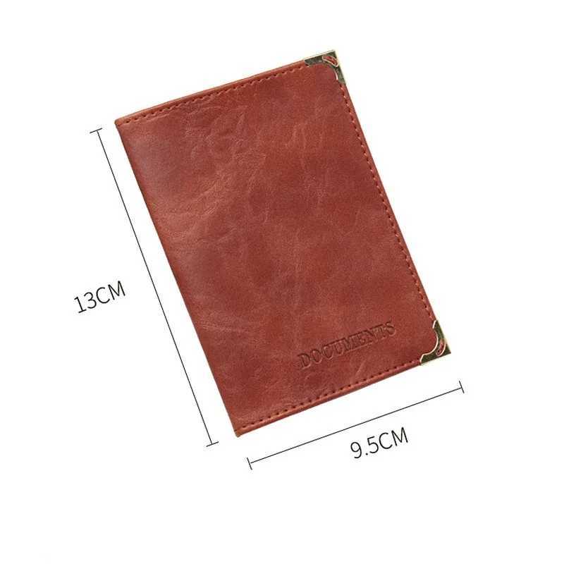 Women Men Leather Gold Copper Corner Driver License Cover Wallet Car Case Driving Documents ID Card Credit Holder Z250621