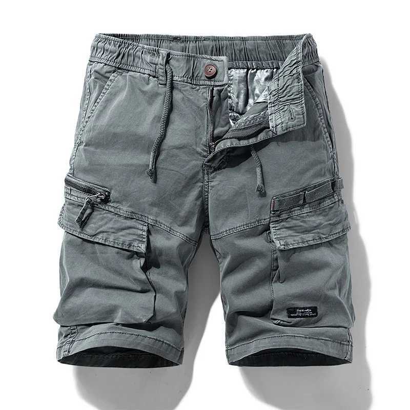 Mens Tactical Cargo Shorts 2025 Summer Fashion Functional Multi Pockets Shorts Hip Hop Streetwear Cotton Knee Length Pants W250621