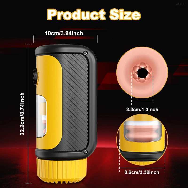 Automatic Telescopic Male Masturbator 3-frequency Vibration Removable Washable Heated Adjustable Speed Aircraft Cup Adult Products W250621