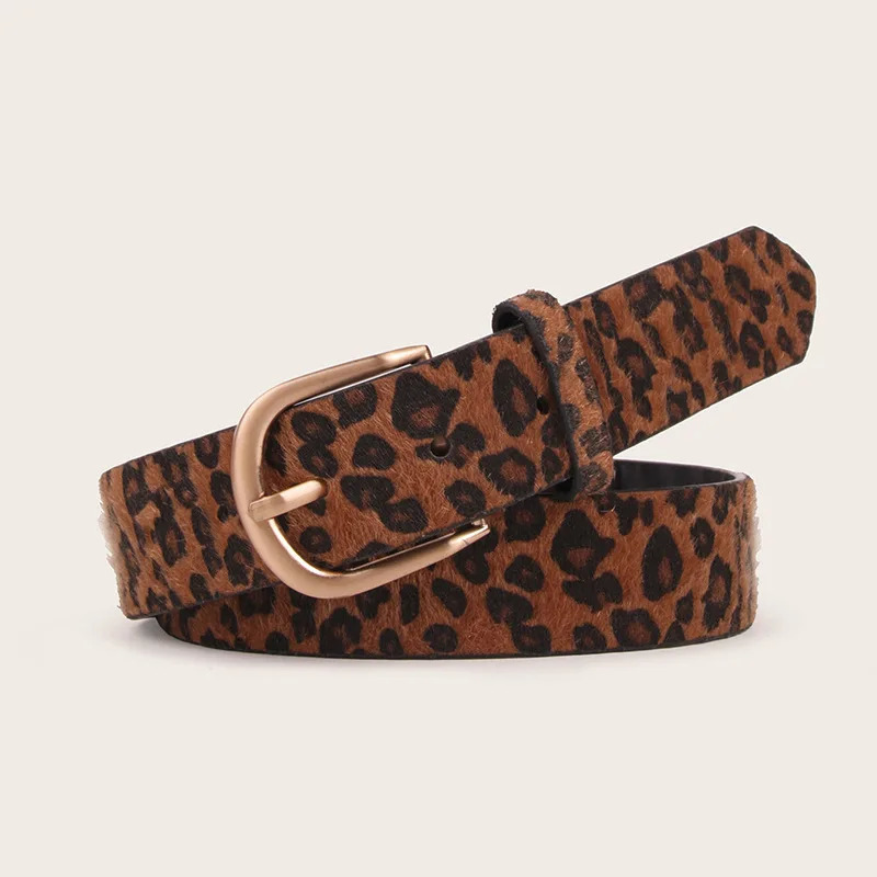 1pc Ins style style retro versatile adjustable needle buckle belt with skirt casual leopard print belt for women 250617
