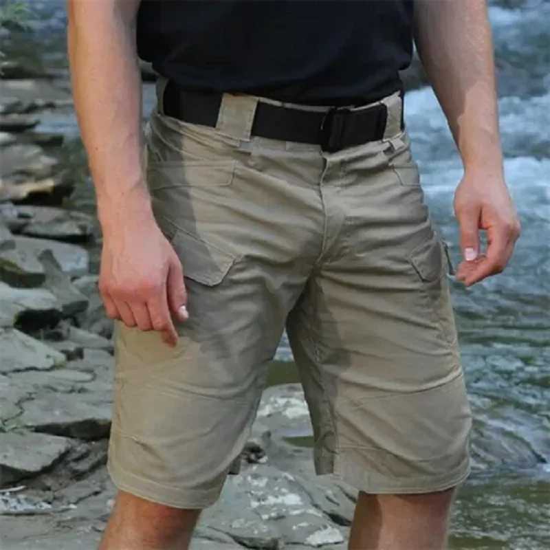 Summer Outdoor Tactical Cargo Shorts for Men - Waterproof Multi-Pocket Plus Size Hiking and Camping Urban Shorts W250621