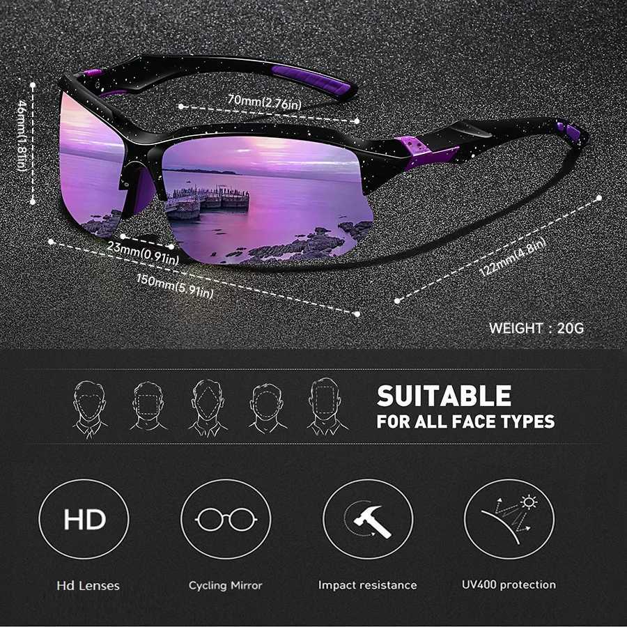 Fashion Vintage Half Frame Fishing Cycling Sports Sunglasses Men Women Running Mountaineering Sport Sun Glasses UV400 Eyewear W250621