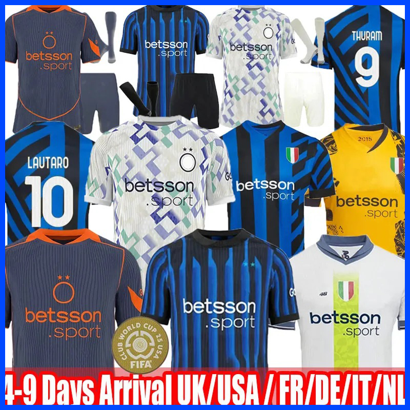 BARELLA InterMilan soccer jersey 24 25 26 LAUTARO INTERS THURAM ACERBI DE VRIJ BASTONI Home THIRD MILANS UNIFORMS football shirt player version 2025 2026 men kids kit