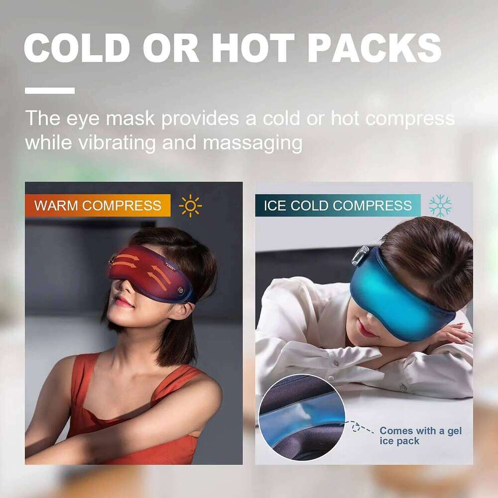 4-In-1 Hot&Cold Compress Massager Massage Eye Mask For Migraines Relax And Reduce Strain Dark Circles Bags Dry Improve Sleep