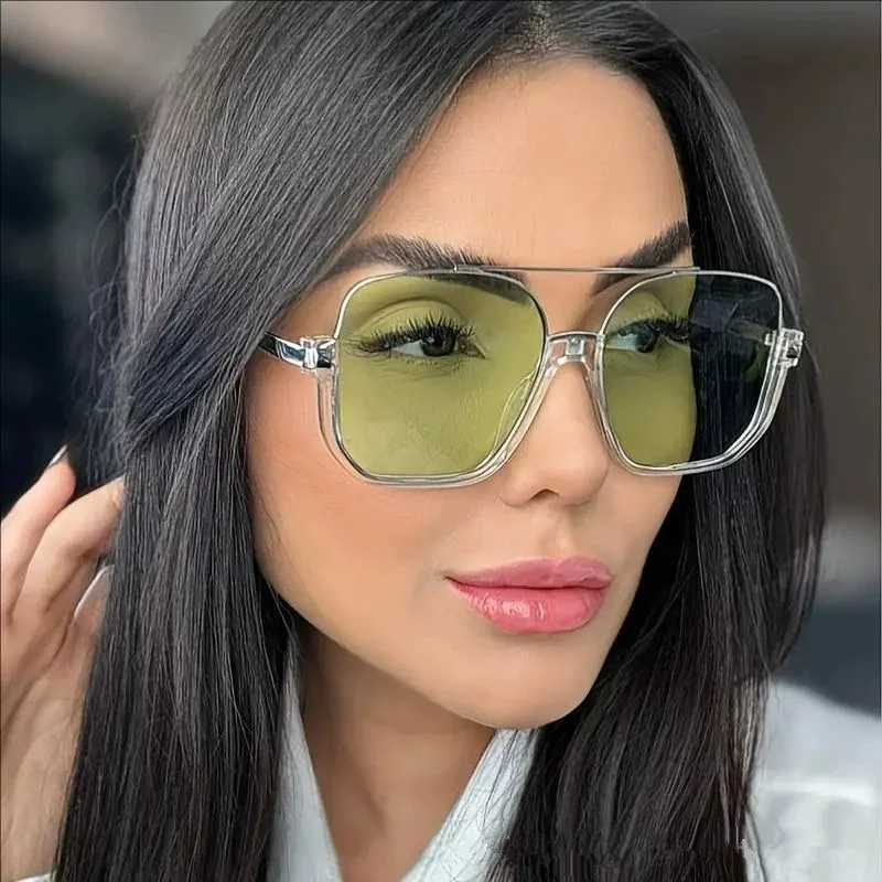 2025 New Vintage Oversized Sunglasses Fashion Men Women Square Shades Eyewear Trendy Ins Popular Brand Design UV400 Sun Glasses W250621