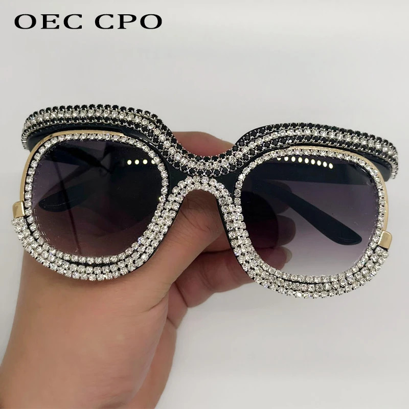 Oversized Diamond Sunglasses Rhinestone Square UV400 Multicolor Shades Female Sun Glasses Eyewear Gafas De Sol 250617
