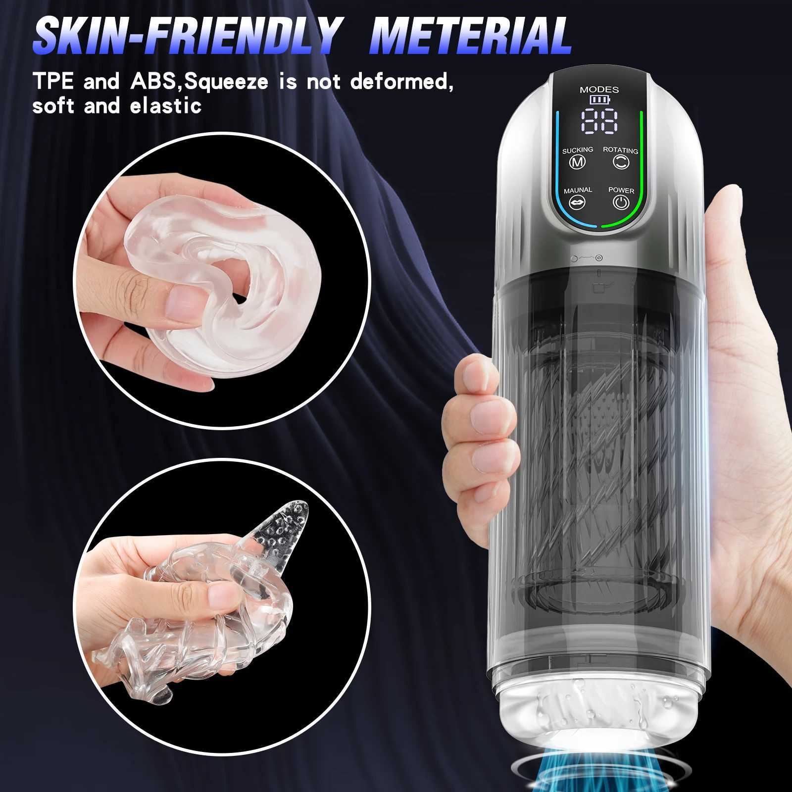 Mens Electric Masturbation Device Automatic Sucking Male Penis Exercise Electric Telescopic Adult Products W250621