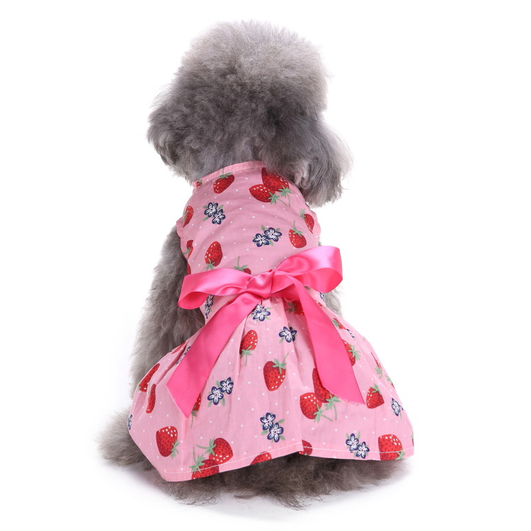 Sweet Dog Clothes Girl Dog Dresses Floral Puppy Dress Pet Cat Princess Bowknot Clothes Cute Puppy Summer Outfits for Small Dogs, Cat, Yorkshire Terrie
