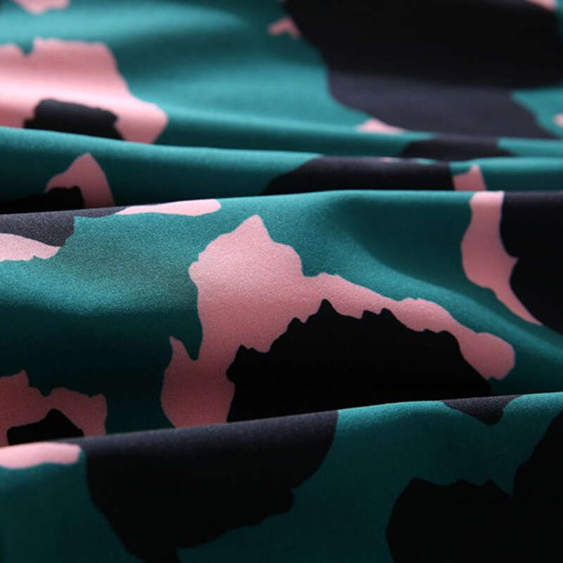 Long Dress Star Style Spring Summer New Women S V Neck Short Sleeve Camouflage Print Waist Cinching Elegant Long Dress Sexy Long Skirt