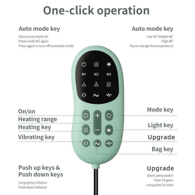 New Upgrade Air-Lip Stretch Low Frequency Thermal Vibration Waist Massage Heeling Spot Left Right Swing + Up And Down Tracti