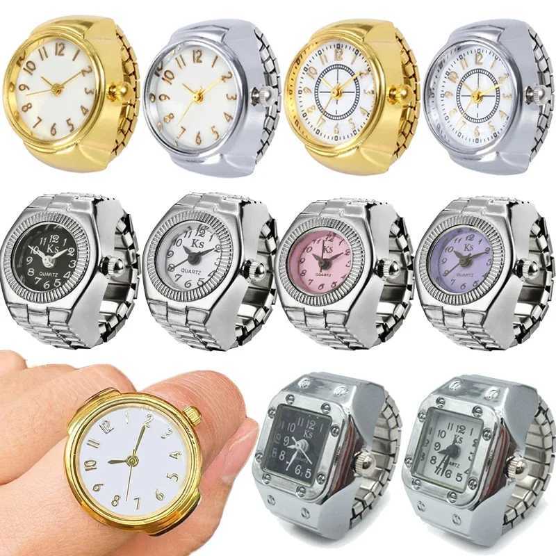 1PCs Vintage Punk Quartz Watch Rings for Couple Women Men Hip Hop Cool Elastic Stretchy Watch Finger Rings Fashion Jewelry V250620