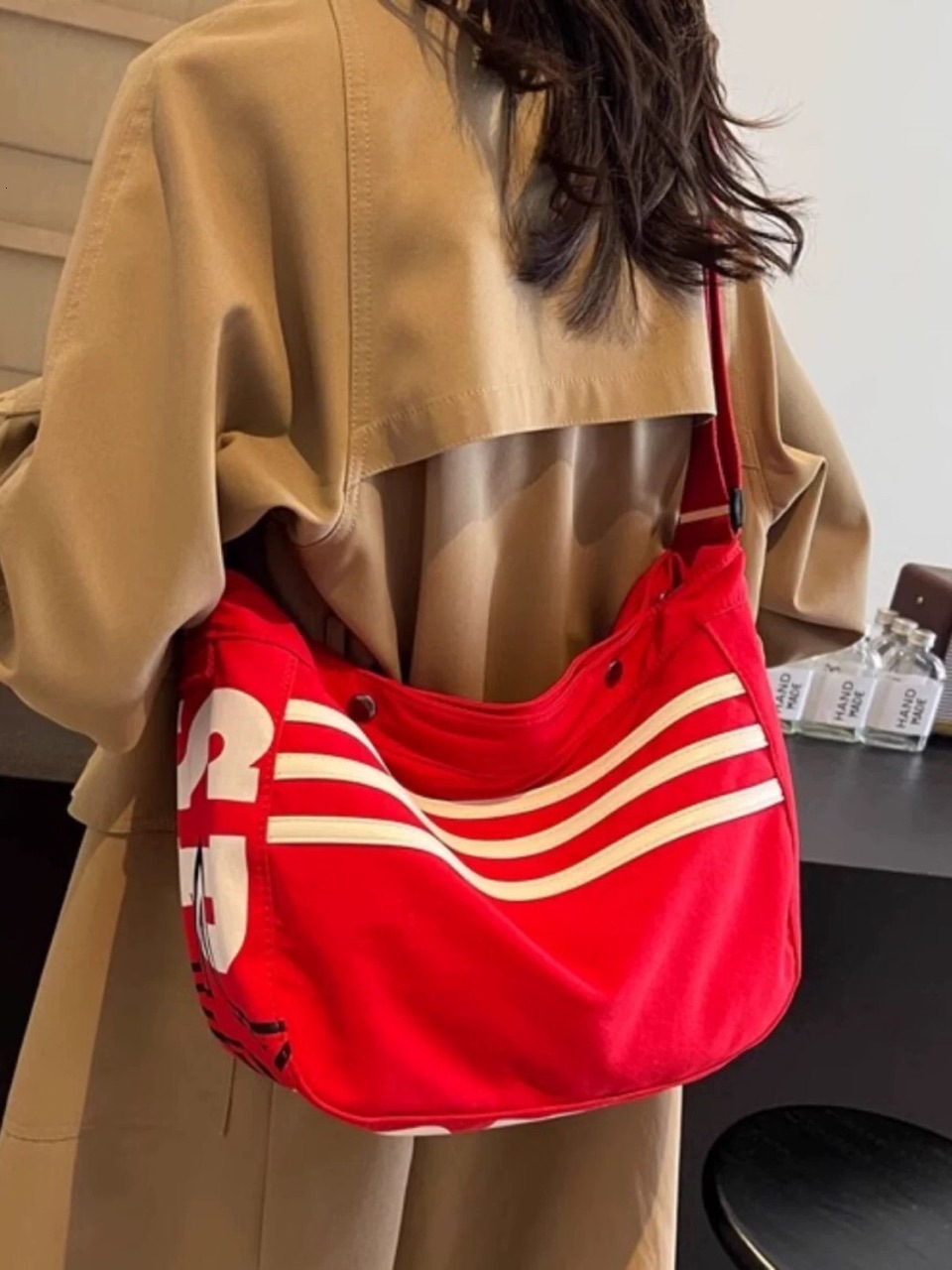 Free shipping designer Striped Canvas Bag for Women 2025 New Commuter Oxford Cloth Sports Dumpling Bag Casual Versatile Shoulder Bag Crossbody Bag