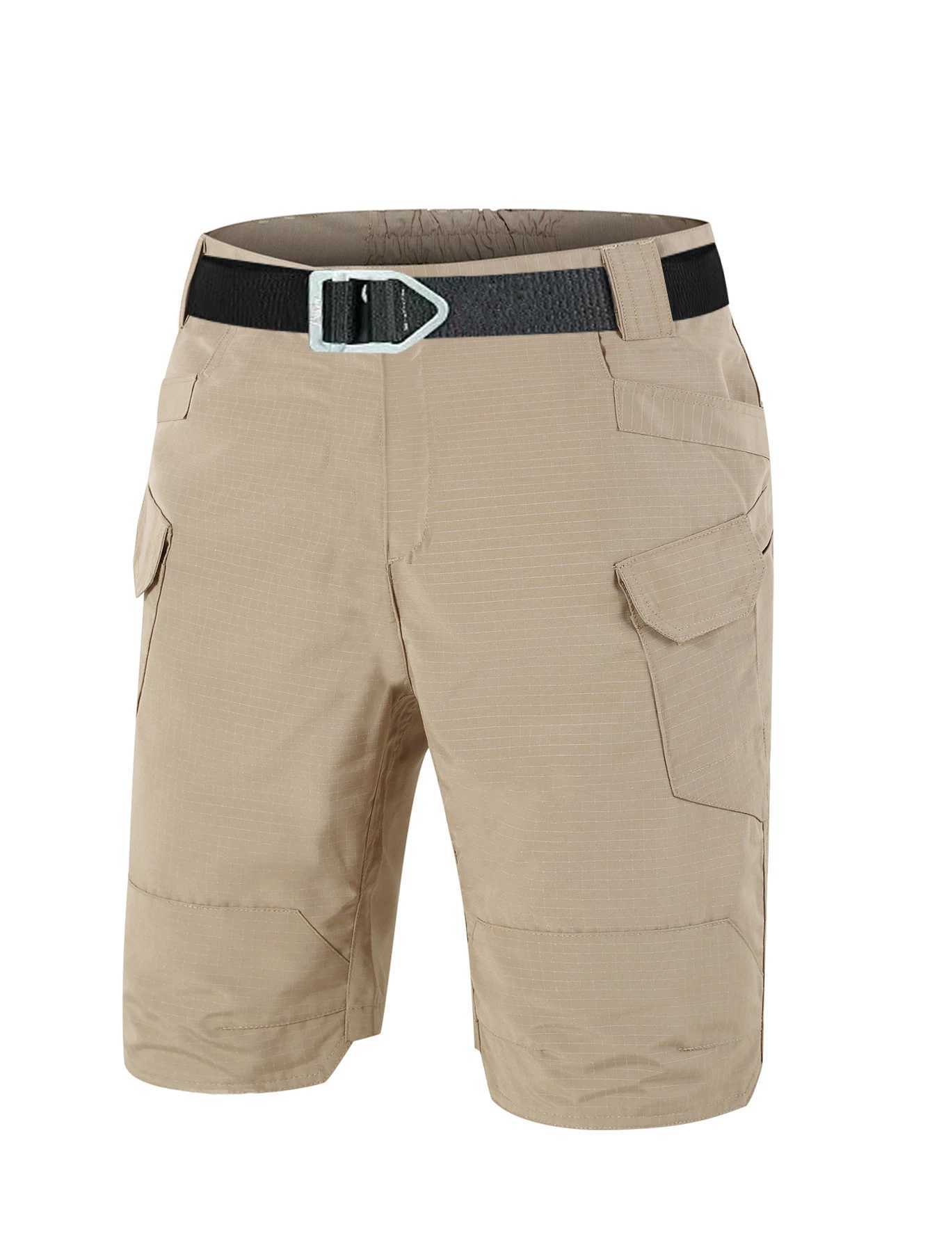 Graffiti-Style Dangerous Cargo Shorts Men - Streetwear Tactical Shorts with Radiating Line Art Quick-Dry Polyester Tech W250621