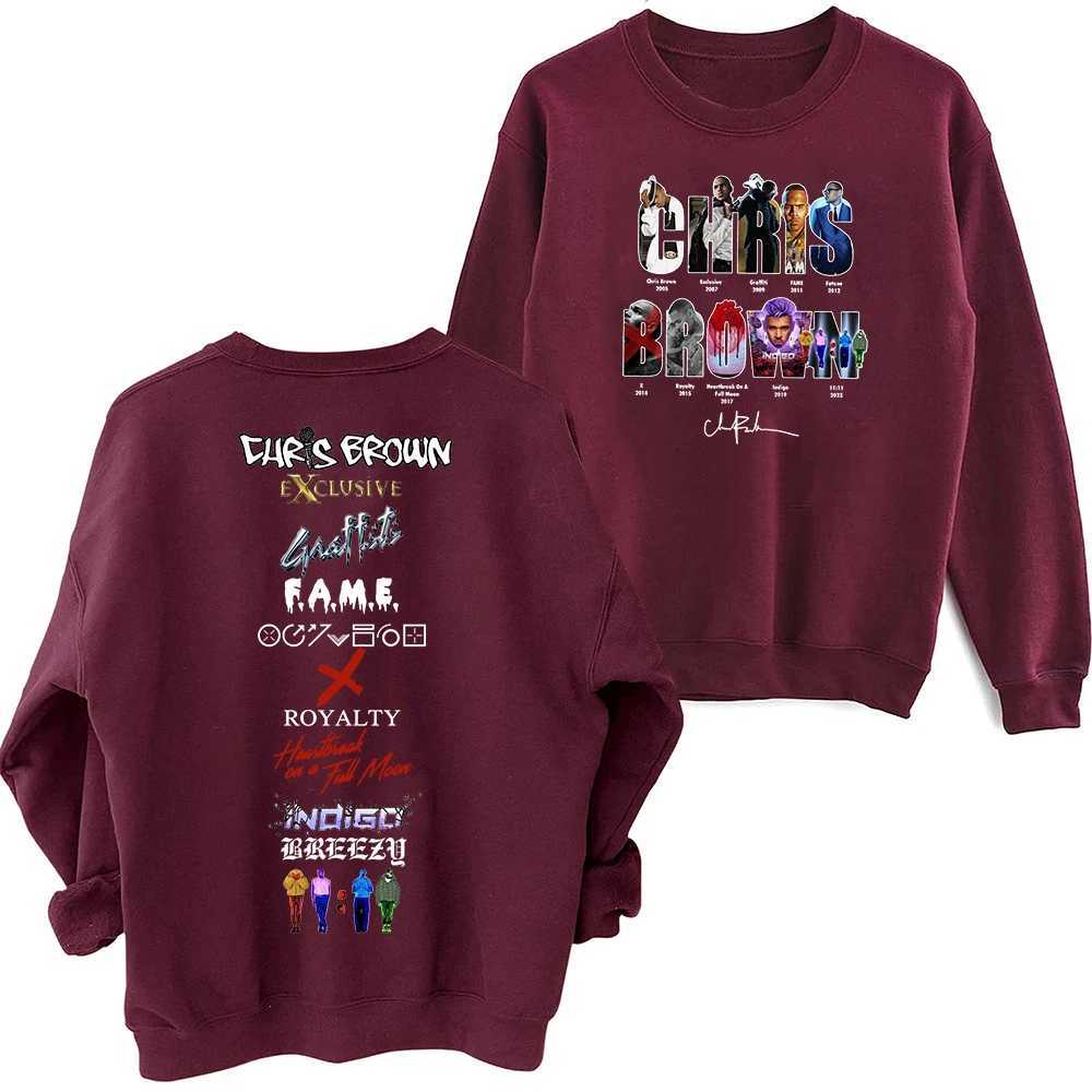 Chris Brown 11 Tour 2024 Sweatshirt Oversized Harajuku Round Neck Long Sleeve Sweatshirts Music Tour Fans XJ250621