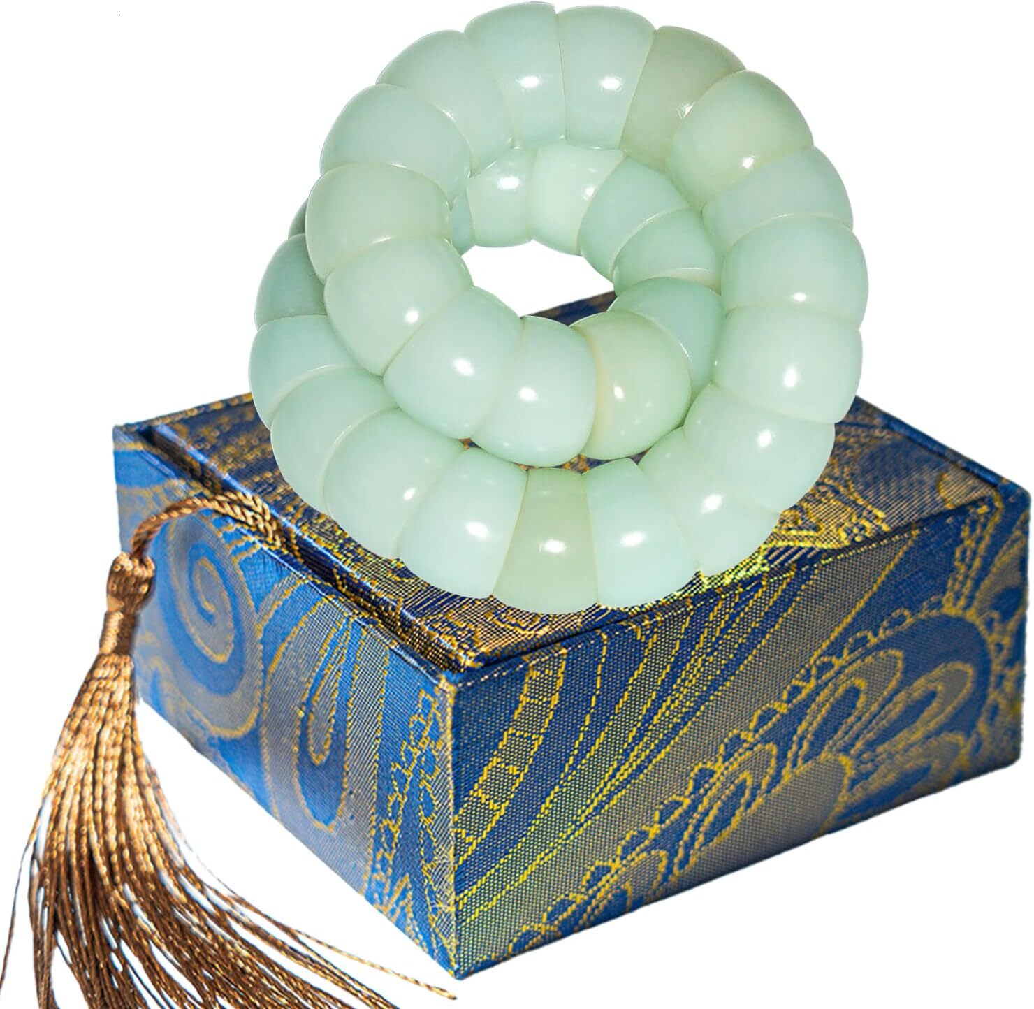 Natural Bodhi Seeds Beaded Bracelets Zen Fidget Stretch Bracelet Alleviate Anxiety Stress Protection Healing Bodhi Bracelet with Gift Box for Women Me