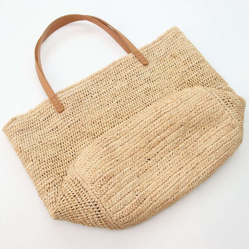 Beach Bag Luxury Straw Bag Straw Tote Spring Summer New Handmade Raffia Woven Fashion Versatile Travel Forest Style Handbag Beach Bag