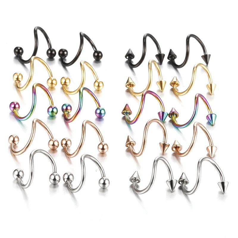 Nose Ring Ear Stud Body Piercing Ring Body Piercing Lip Ring Brow Ring Personality Hip Hop General Industrial Barbell Sexy 250617