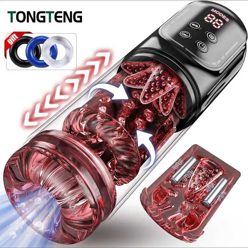 Telescopic Rotation Masturbator Cup Sucking Penis Pump Pocket Pussy Blowjob Sex Toys Stroker Piston Automatic Masturbator for Men W250621