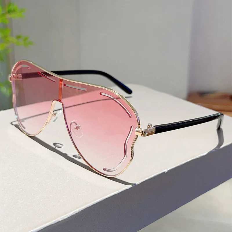 Oversized One-Piece Sunglasses Women Big Frame 2025 Luxury Brand Vintage Special-Shaped Sun Glasses For Ladies Goggles UV400 W250621