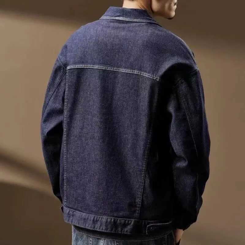 Oversize Retro Denim Jacket For Men Spring Autumn Fashion Loose Jeans Top American Vintage Large Pocket Workwear Coat Streetwear XJ250621