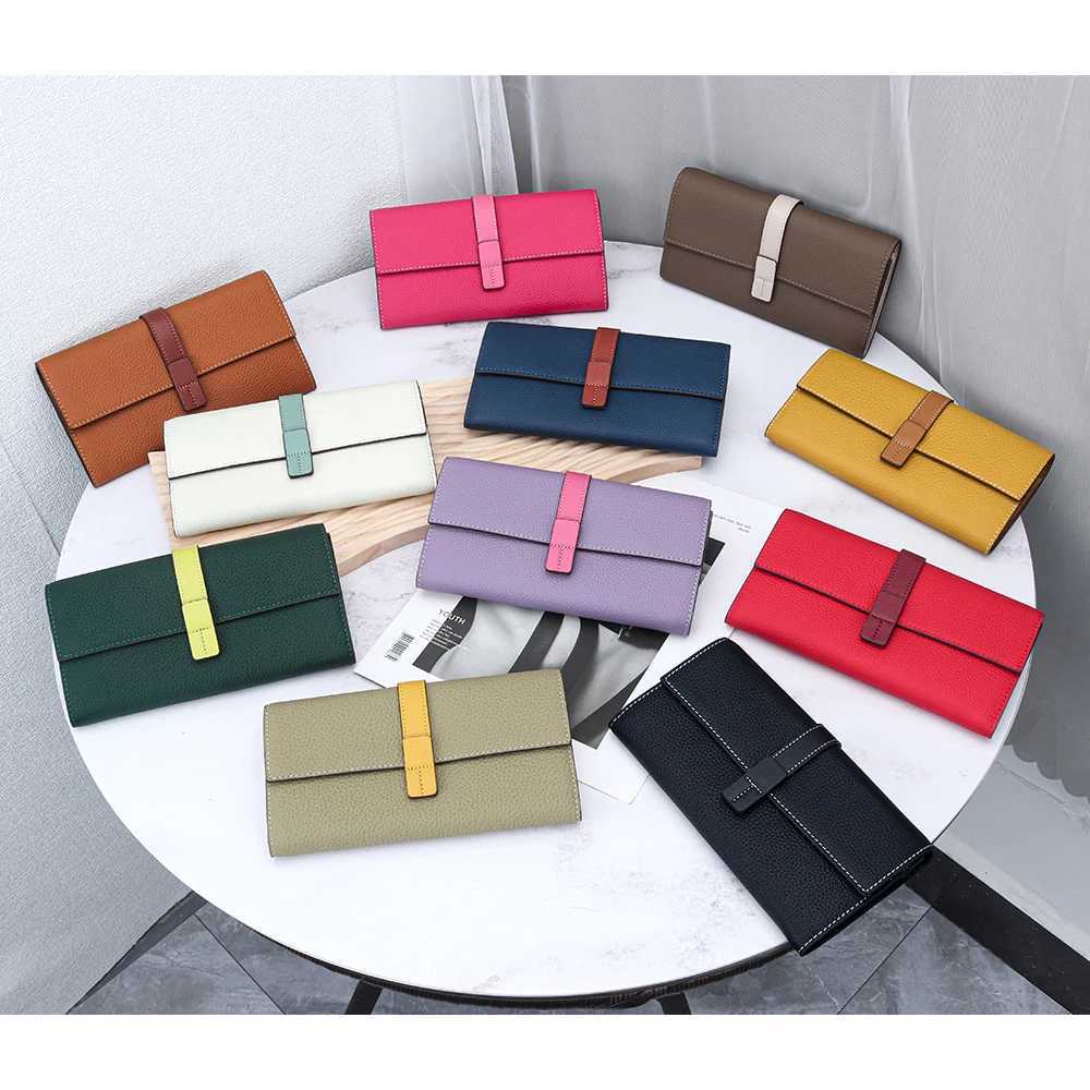 Cow Leather Wallets For Women Western Bifold Check Book Holder Womens Wallets Card Cases and Money Organizers Bag Large Wallet Z250621
