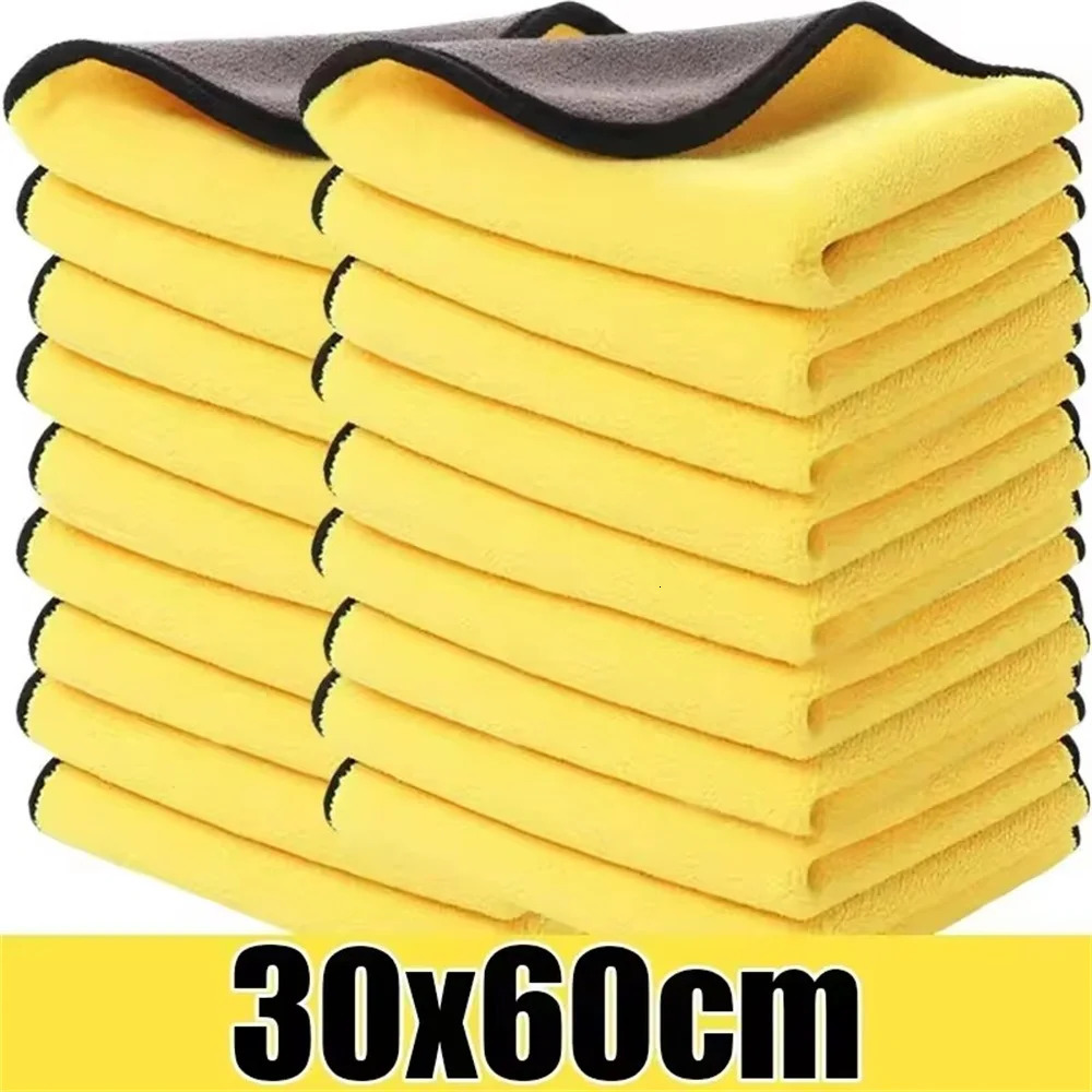 Double Sides Car Microfiber Cloths Super Absorbent Washing Drying Cleaning Towels Auto Detailing Towel Rags Clean Tool 250616